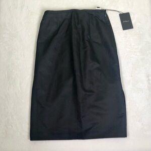 NWT Les Copains Skirt Black Midi Pencil Cotton/Silk Sz. 4 Made in Italy